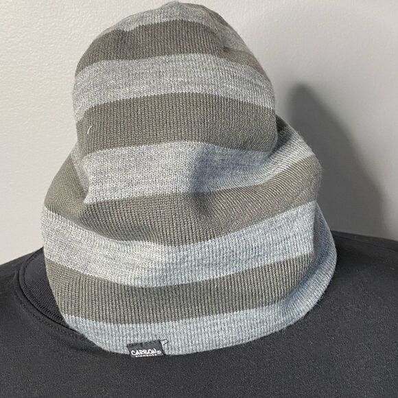 Carbon Elements Reversible large and small striped grey beanie hat one size - Picture 5 of 5